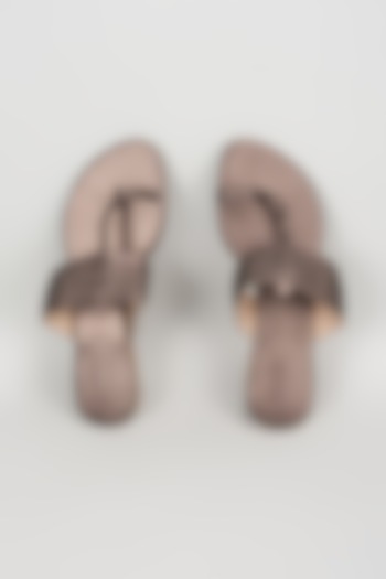 Slate Grey Faux Leather Flats by stoffa bride at Pernia's Pop Up Shop