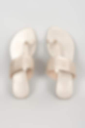 Pearl White Faux Leather Flats by stoffa bride at Pernia's Pop Up Shop
