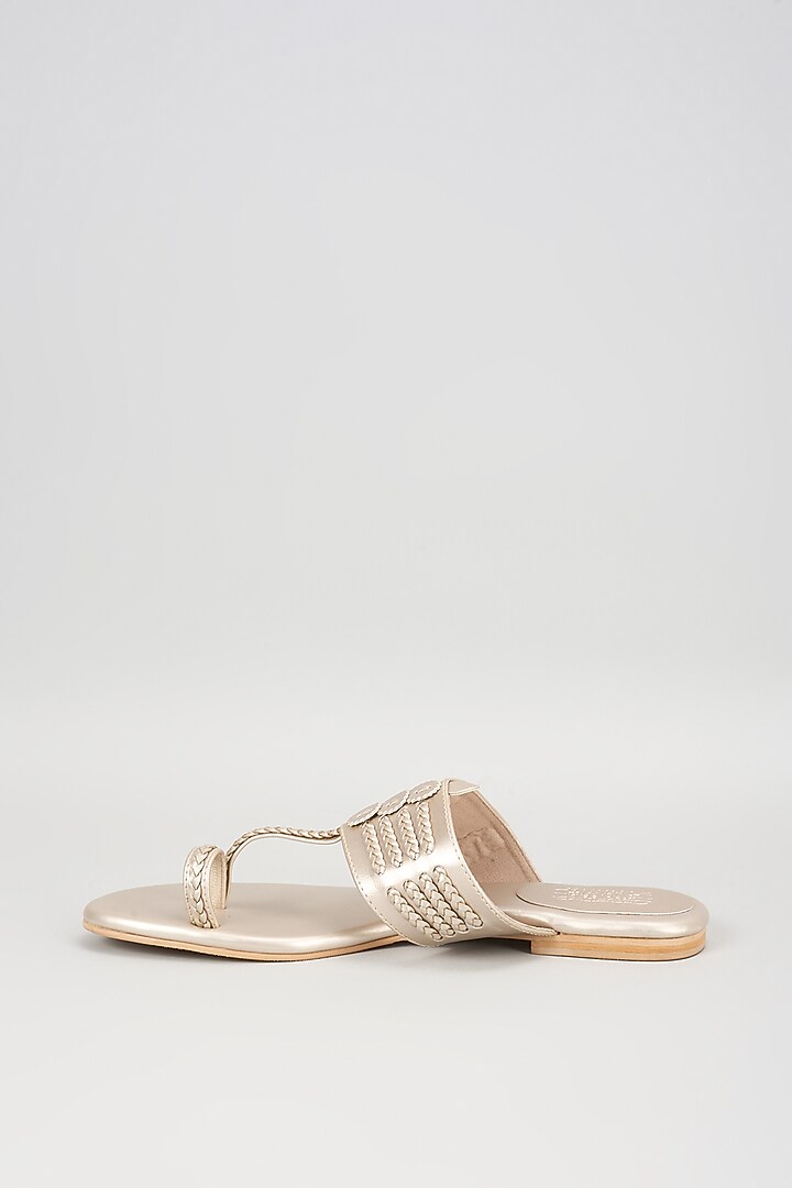 Pearl White Faux Leather Flats by stoffa bride at Pernia's Pop Up Shop