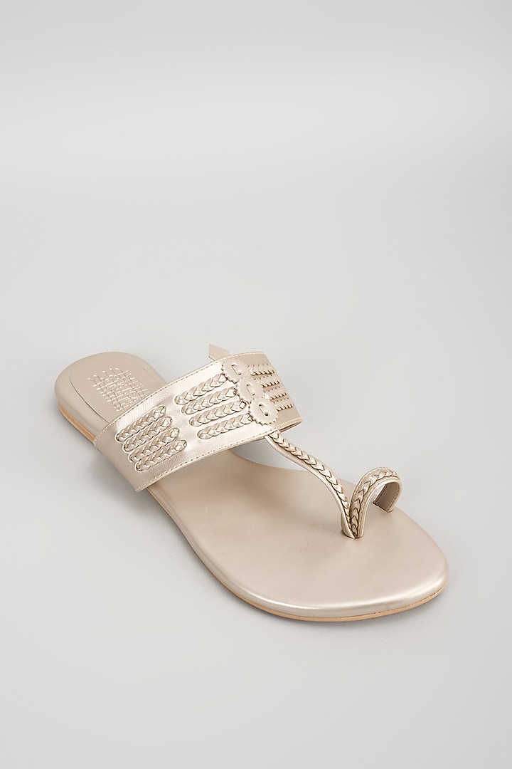 Pearl White Faux Leather Flats by stoffa bride at Pernia's Pop Up Shop