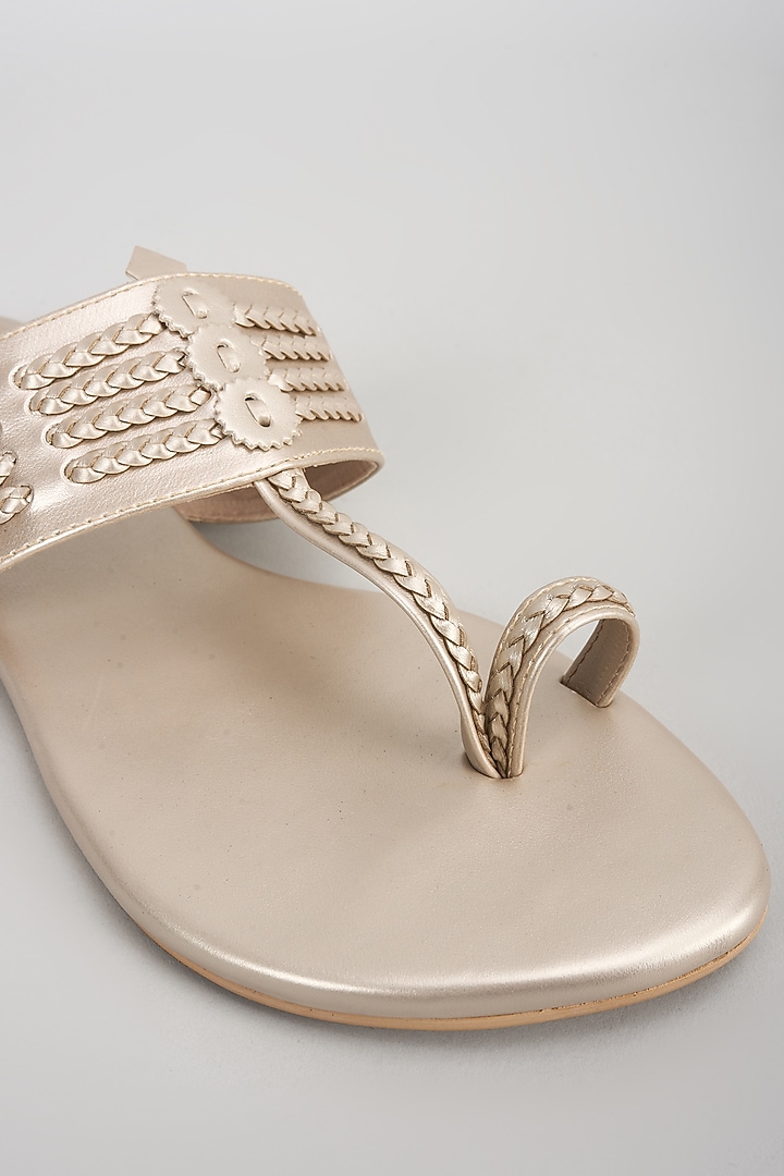 Pearl White Faux Leather Flats by stoffa bride at Pernia's Pop Up Shop