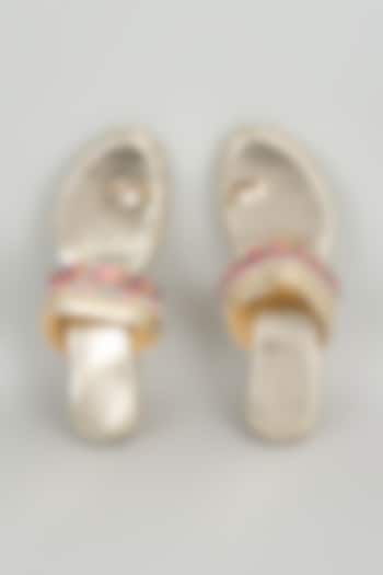 Multi-Colored Faux Leather Embroidered Wedges by Stoffa Bride at Pernia's Pop Up Shop