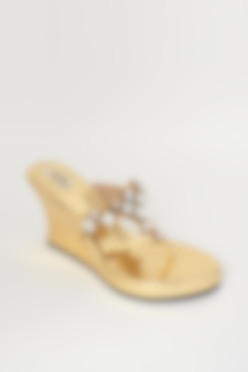 Gold Embroidered Wedges by Stoffa Bride