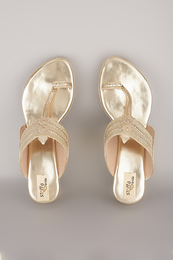 Gold Metallic Wedges by stoffa bride
