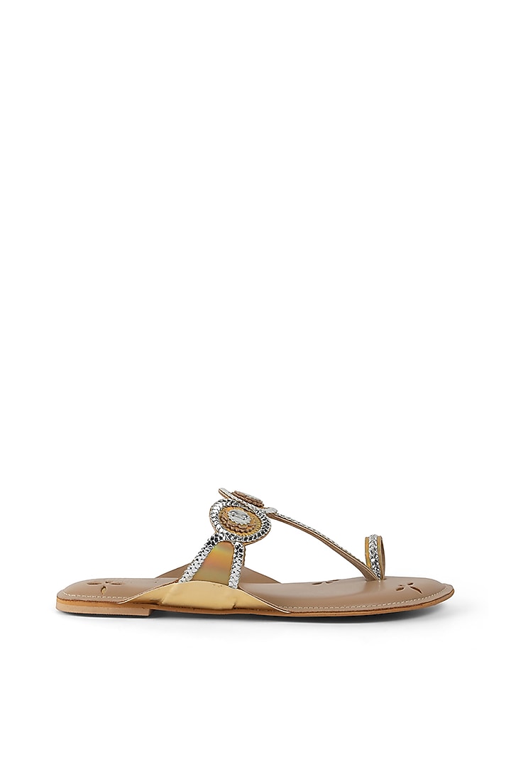 Rose Gold Faux Leather Braided Flats by stoffa bride at Pernia's Pop Up Shop