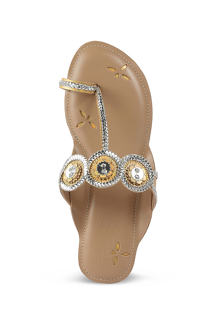 Rose Gold Faux Leather Braided Flats by stoffa bride at Pernia's Pop Up Shop