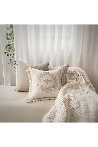 White Chunky Knit Handcrafted Throw by Studio Covers