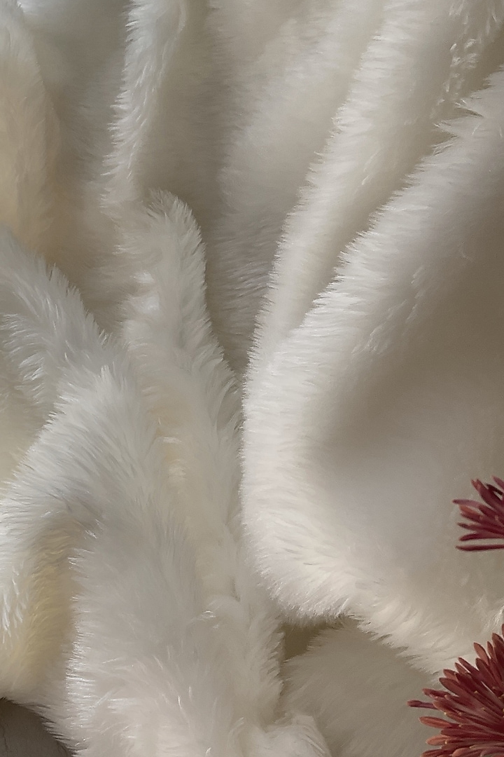 White Faux Fur Luxe Vegan Throw by Studio Covers at Pernia's Pop Up Shop