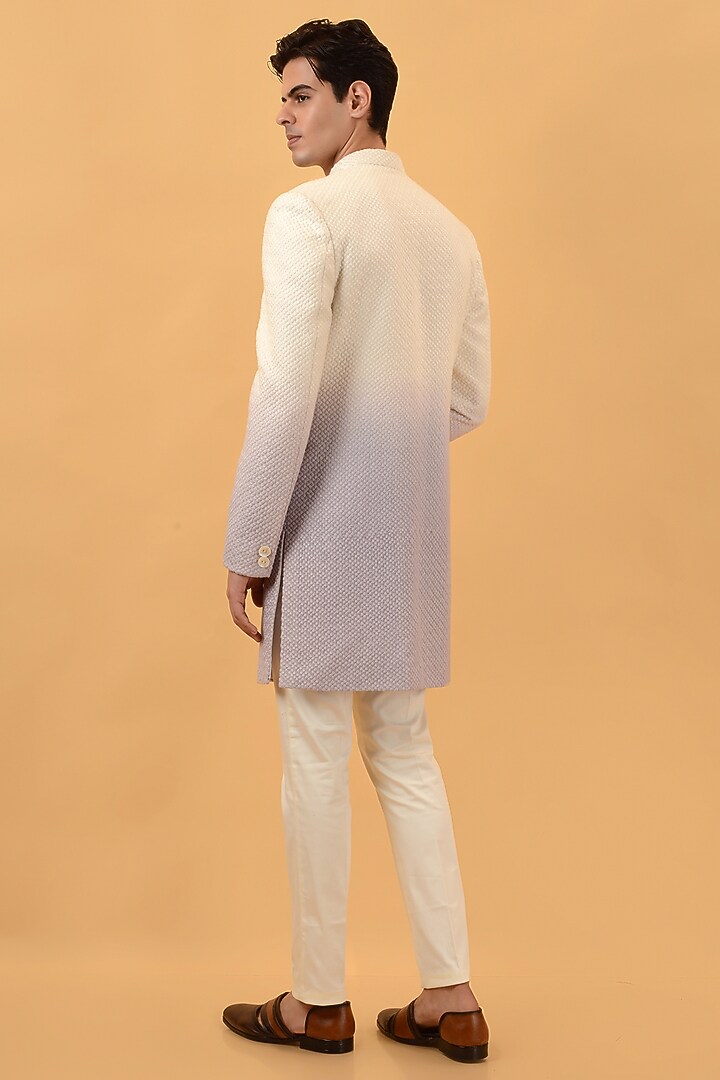 Lilac Lucknowi Ombre-Dyed Indo-Western Set by STEEL at Pernia's Pop Up Shop