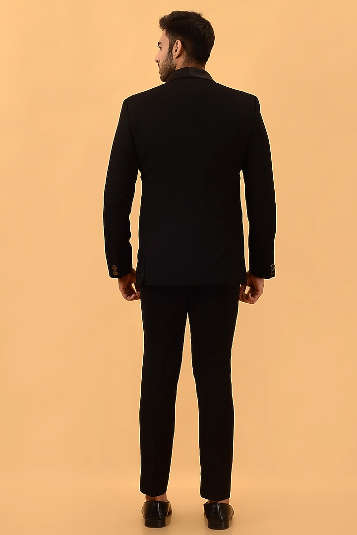 Black Imported Suiting Tuxedo Set by STEEL at Pernia's Pop Up Shop