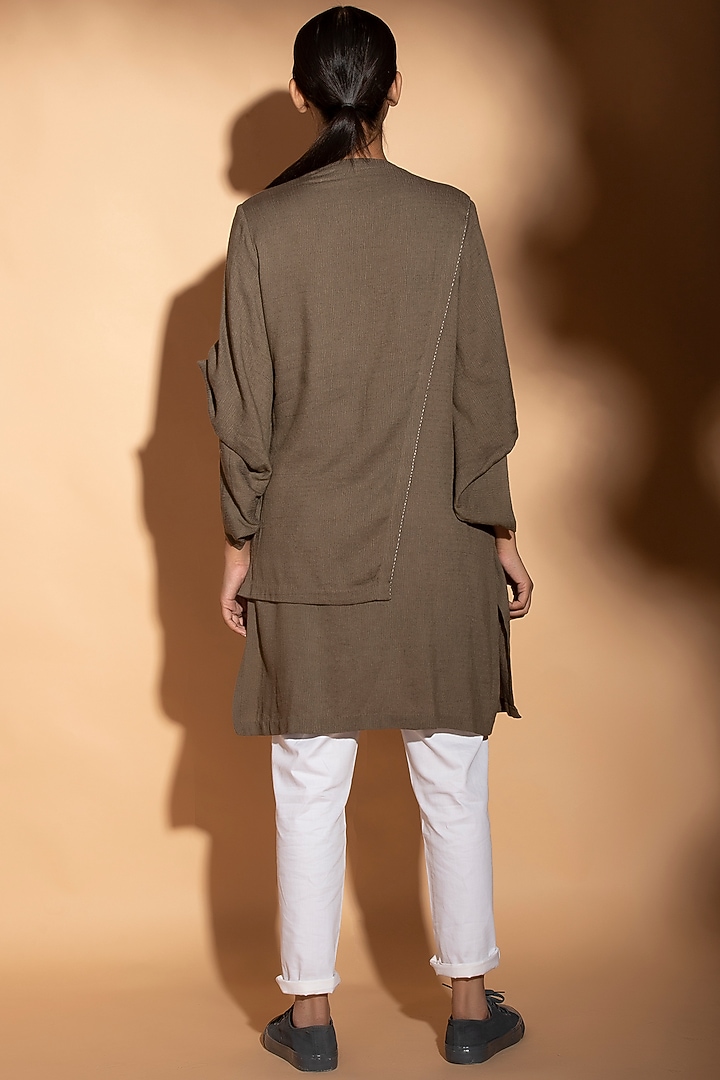 Brownish Grey Multi Layered Kurta by STUDIO ERROR at Pernia's Pop Up Shop