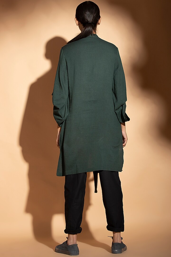 Teal Blue One Side Layered Kurta by STUDIO ERROR at Pernia's Pop Up Shop