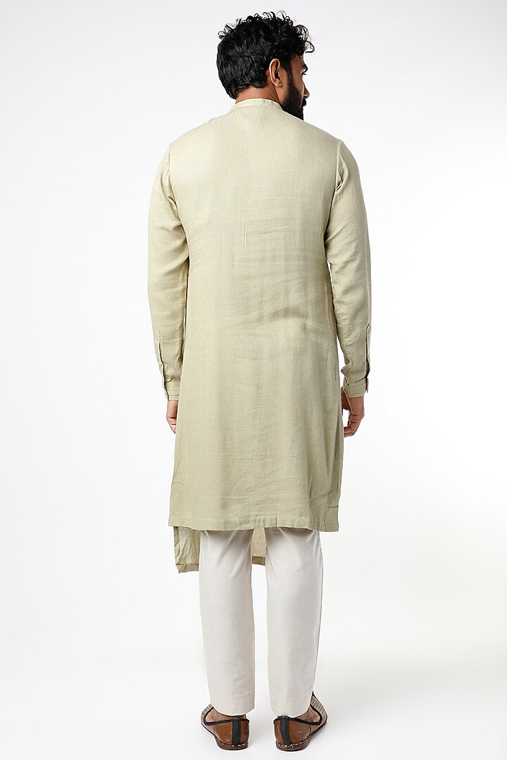Beige Cotton Layered Kurta by STUDIO ERROR MEN at Pernia's Pop Up Shop