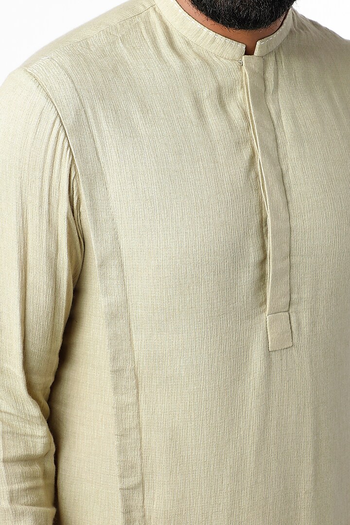 Beige Cotton Layered Kurta by STUDIO ERROR MEN at Pernia's Pop Up Shop