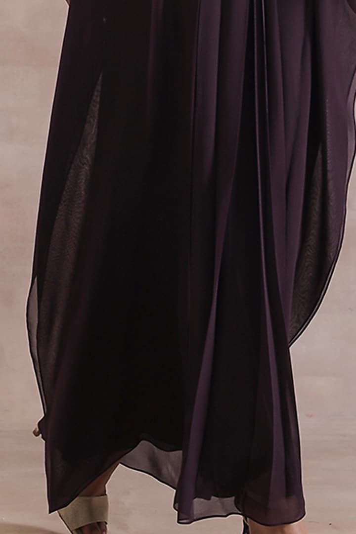 Old Burgundy Hand Embroidered Kaftan by Seema Thukral at Pernia's Pop Up Shop