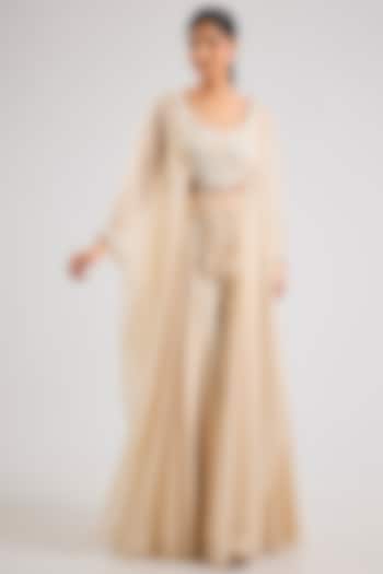 Ivory Organza Wedding Sharara Set by Seema Thukral at Pernia's Pop Up Shop