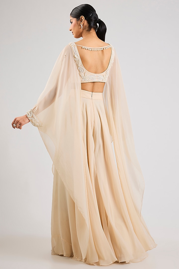 Ivory Organza Wedding Sharara Set by Seema Thukral at Pernia's Pop Up Shop