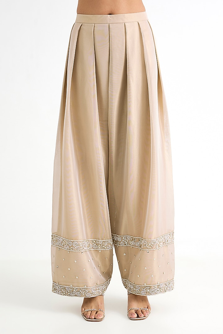 Rose Gold Tissue Embellished Kurta Set by Seema Thukral at Pernia's Pop Up Shop