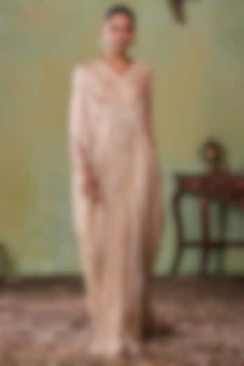 Gold Tissue Embellished Kaftan by Seema Thukral at Pernia's Pop Up Shop