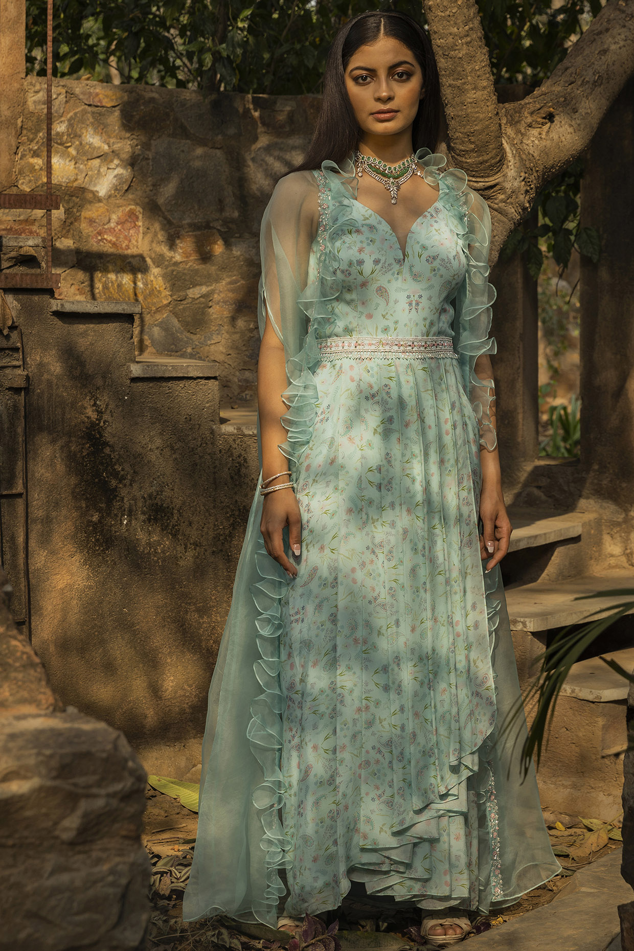 embellished cape jacket