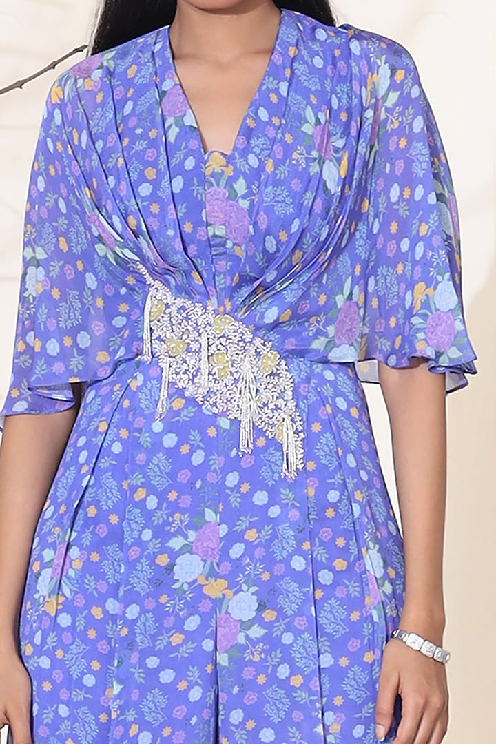 Purple Hand Embroidered Jumpsuit by Seema Thukral at Pernia's Pop Up Shop