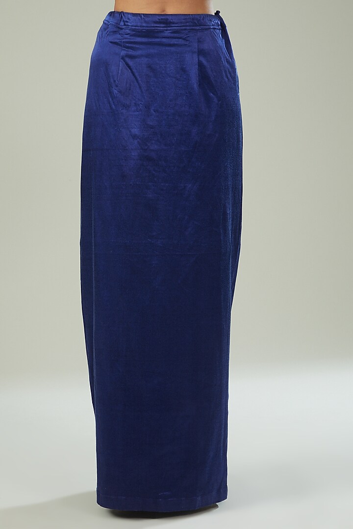 Electric Blue Organza Wedding Saree Set by Seema Thukral at Pernia's Pop Up Shop