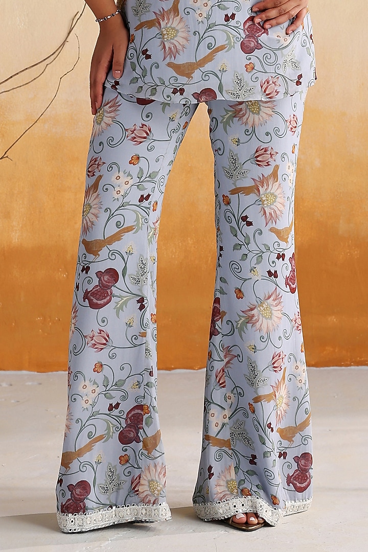 Powder Blue Georgette Printed Co-Ord Set by Seema Thukral at Pernia's Pop Up Shop