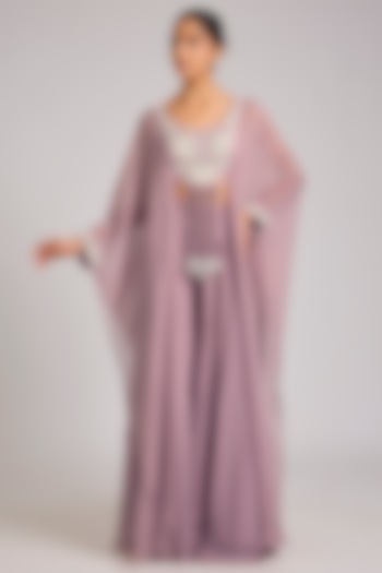 Lilac Organza Wedding Sharara Set by Seema Thukral at Pernia's Pop Up Shop