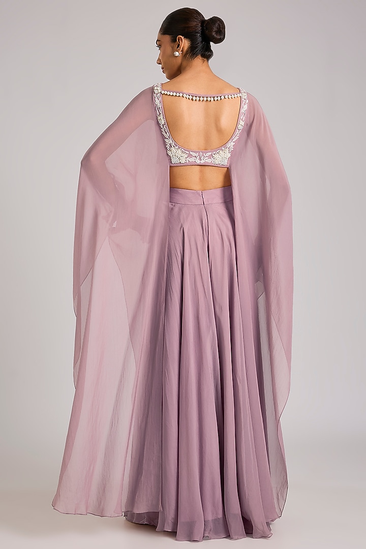 Lilac Organza Wedding Sharara Set by Seema Thukral at Pernia's Pop Up Shop