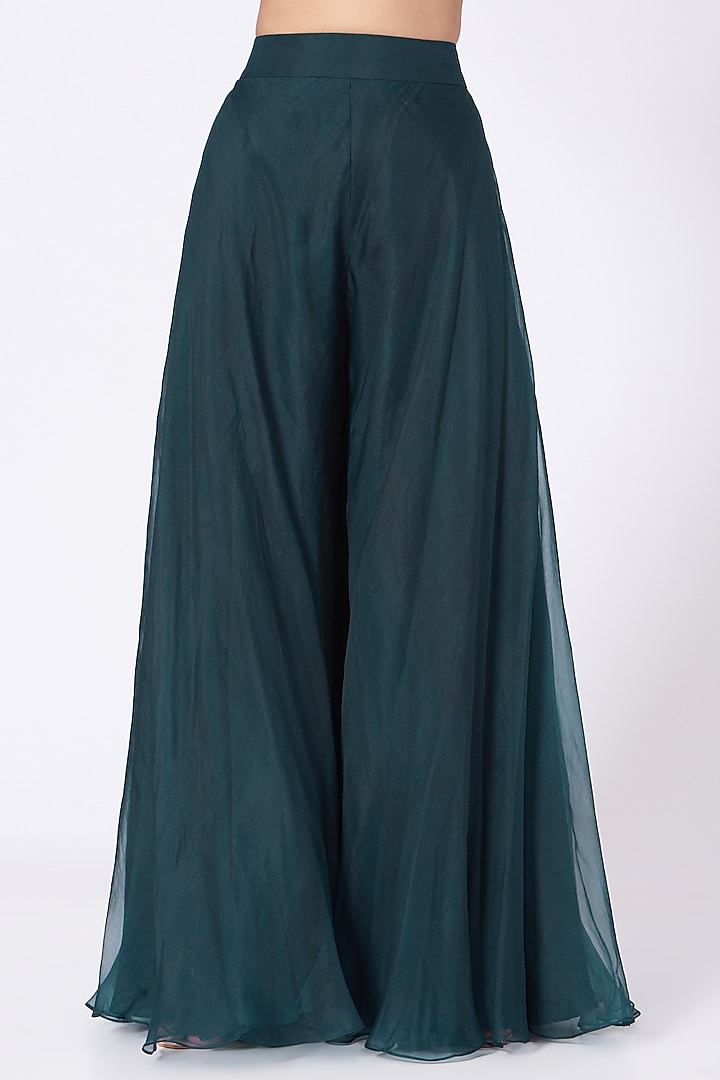 Teal Green Flared Pant Set by Seema Thukral at Pernia's Pop Up Shop