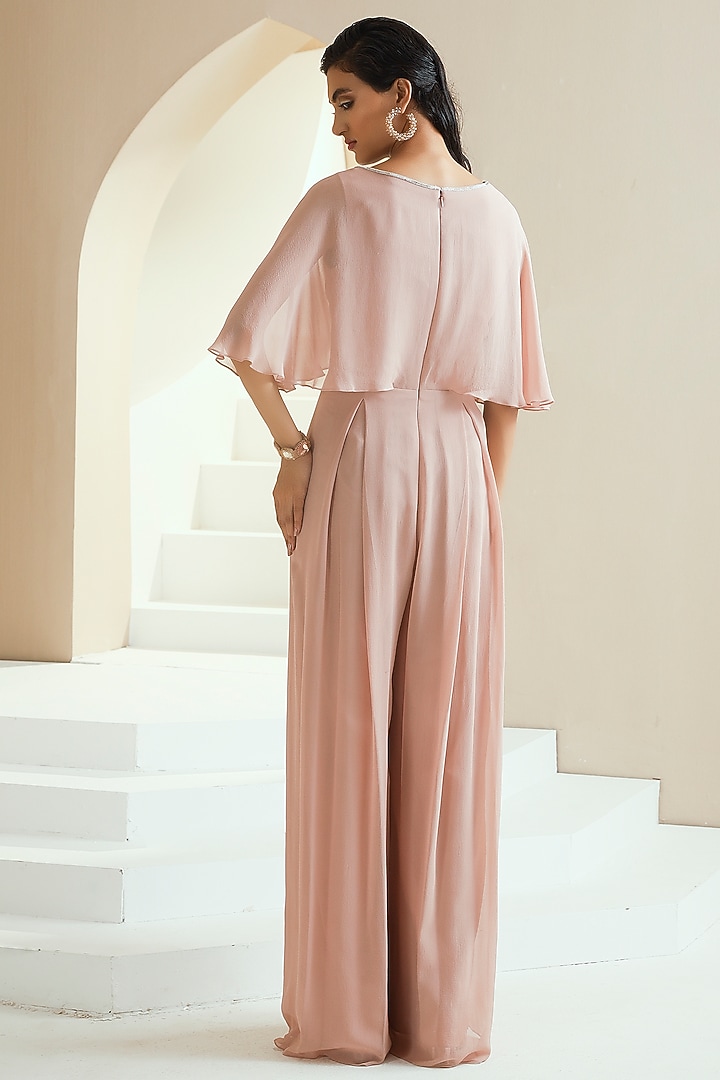 Champagne Embroidered Jumpsuit by Seema Thukral at Pernia's Pop Up Shop