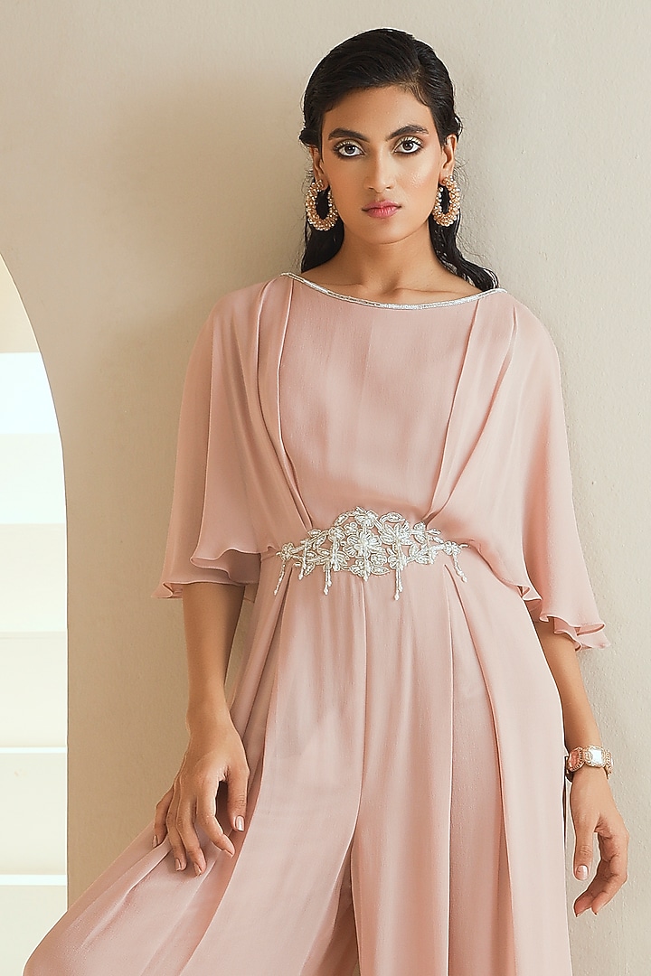 Champagne Embroidered Jumpsuit by Seema Thukral at Pernia's Pop Up Shop