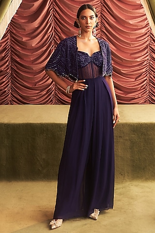 Purple bell bottom jumpsuit shop