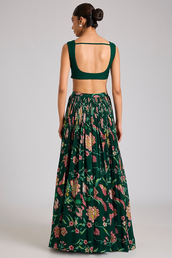 Multi-Colored Organza Printed & Embellished Jacket Set by Seema Thukral at Pernia's Pop Up Shop