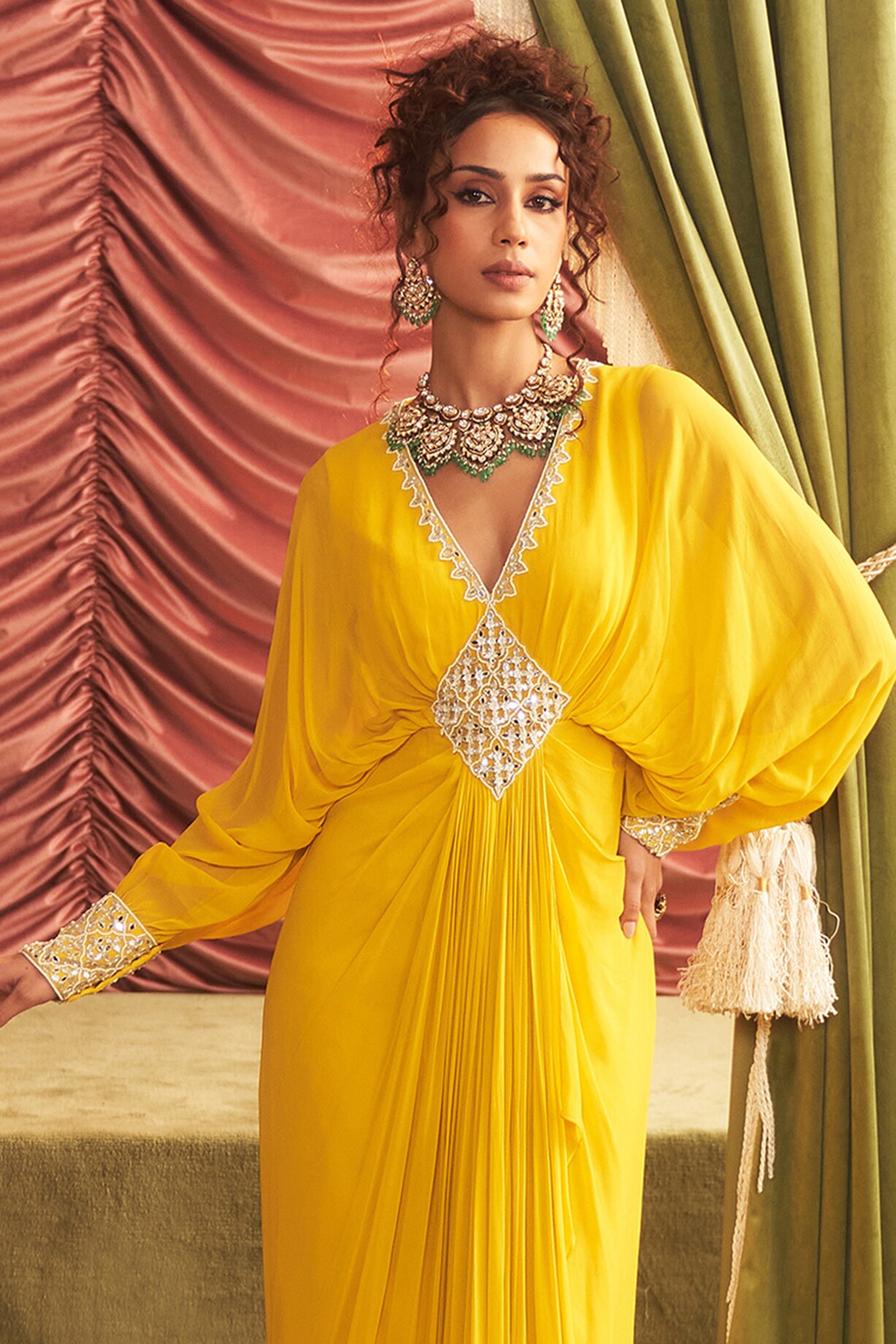 todayful Georgette Sheer いなそ Dress イエロー 38 