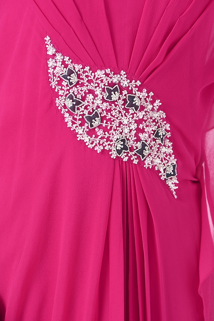 Fuchsia Embroidered Kaftan by Seema Thukral at Pernia's Pop Up Shop