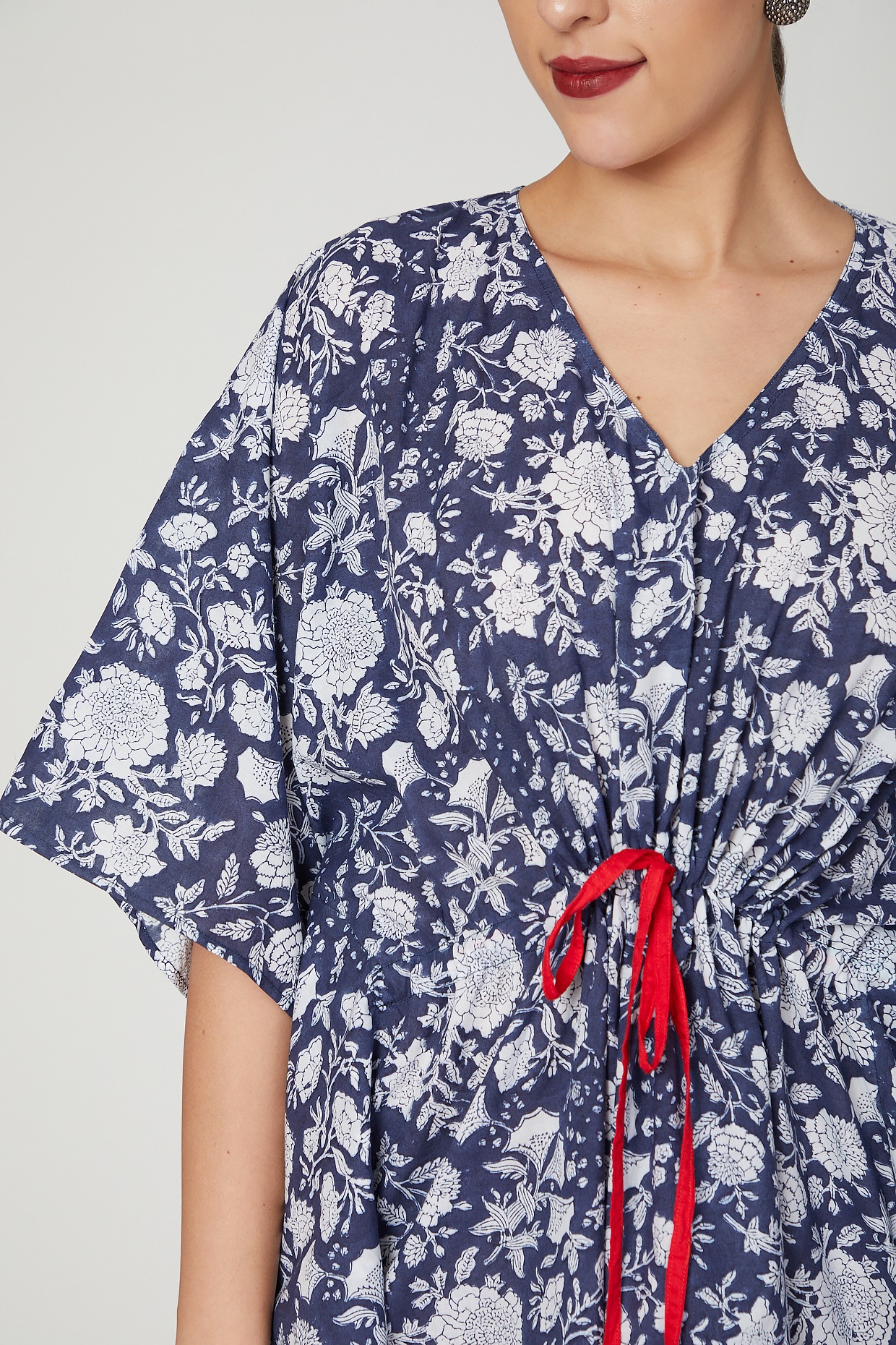 drawstring kaftan dress