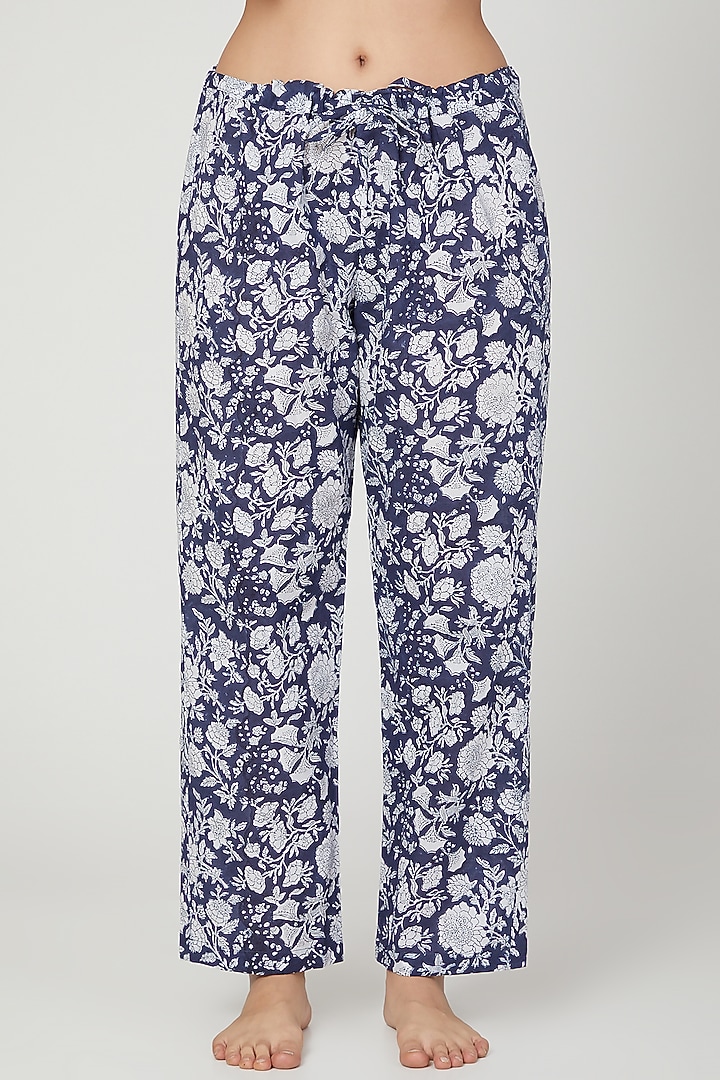 Blue & White Printed Nightwear Set by Stitch at Pernia's Pop Up Shop