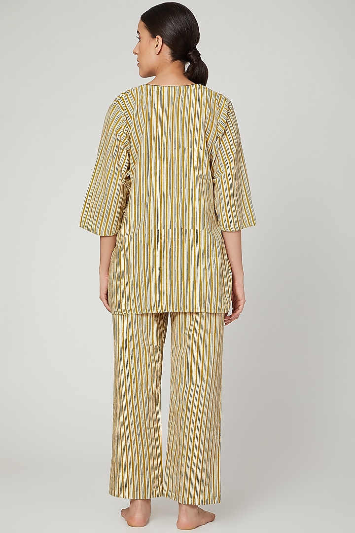 Mustard Printed Nightwear Set by Stitch at Pernia's Pop Up Shop