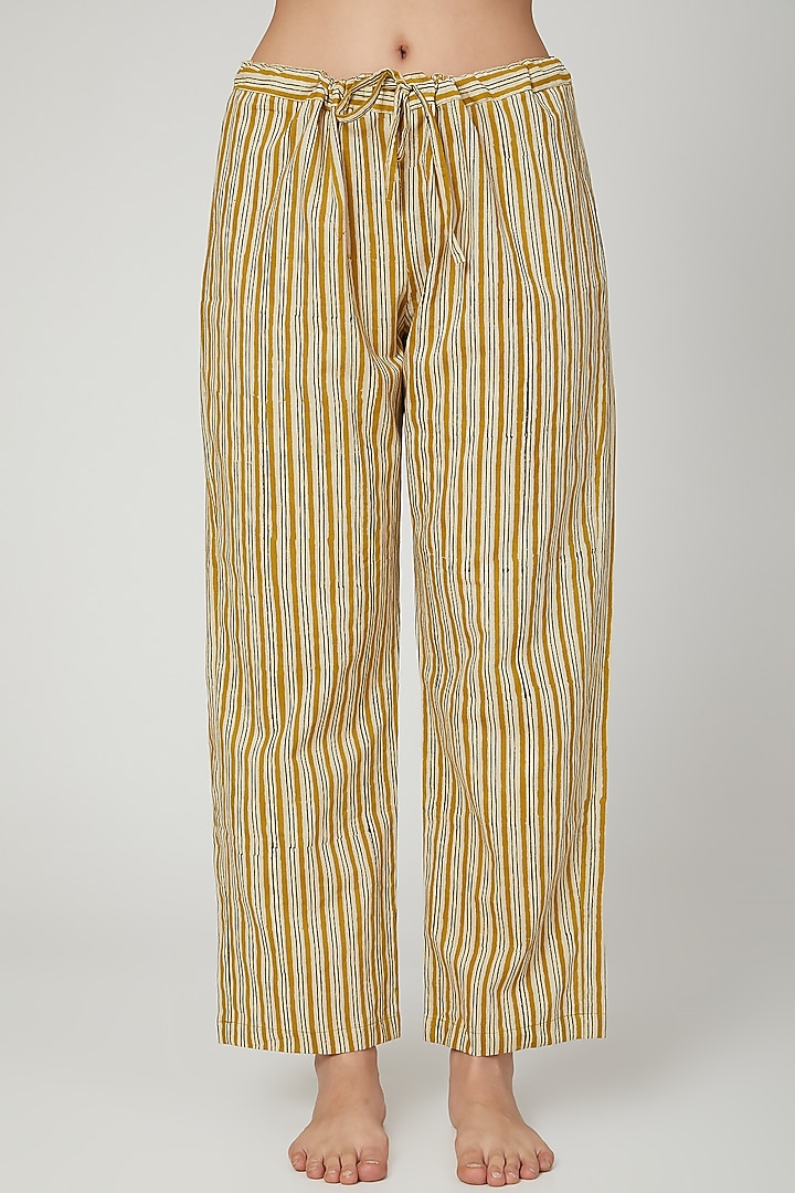 Mustard Printed Nightwear Set by Stitch at Pernia's Pop Up Shop