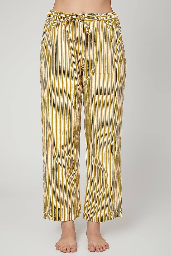 Mustard Printed Nightwear Set by Stitch at Pernia's Pop Up Shop