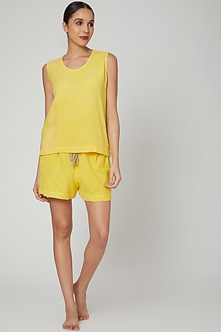 Yellow Top With Shorts by Stitch