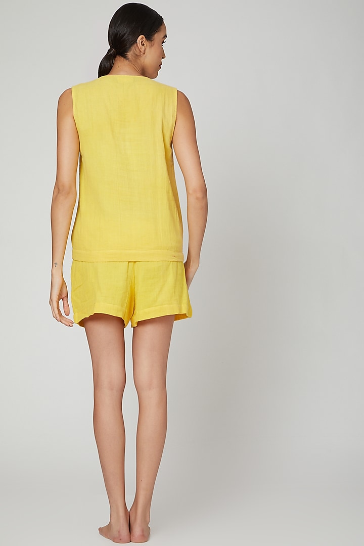 Yellow Top With Shorts by Stitch at Pernia's Pop Up Shop