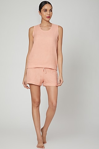 Blush Pink Top With Shorts by Stitch