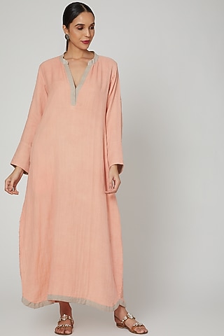 Blush Pink Dyed Kaftan by Stitch