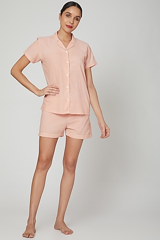 Blush Pink Shirt With Shorts by Stitch