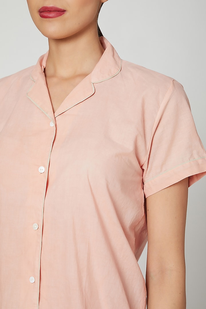 Blush Pink Shirt With Shorts by Stitch at Pernia's Pop Up Shop