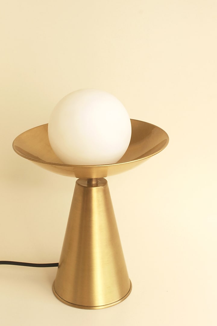 Gold Aluminium Coated With Brass Finish Stem Table Lamp by Studio Indigene at Pernia's Pop Up Shop