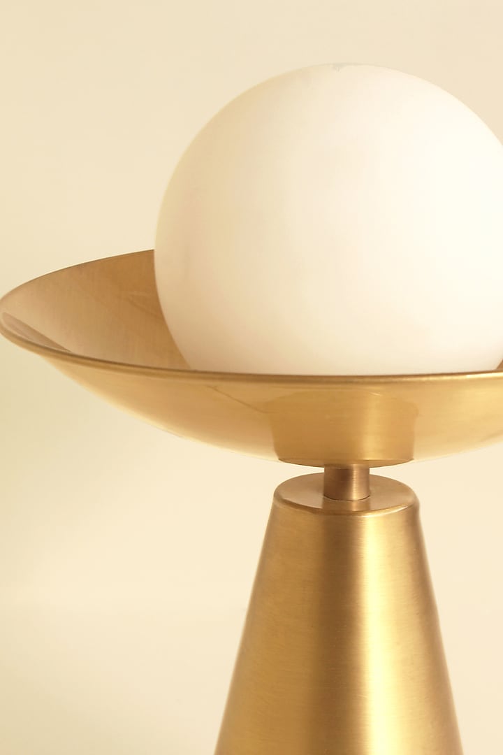 Gold Aluminium Coated With Brass Finish Stem Table Lamp by Studio Indigene at Pernia's Pop Up Shop