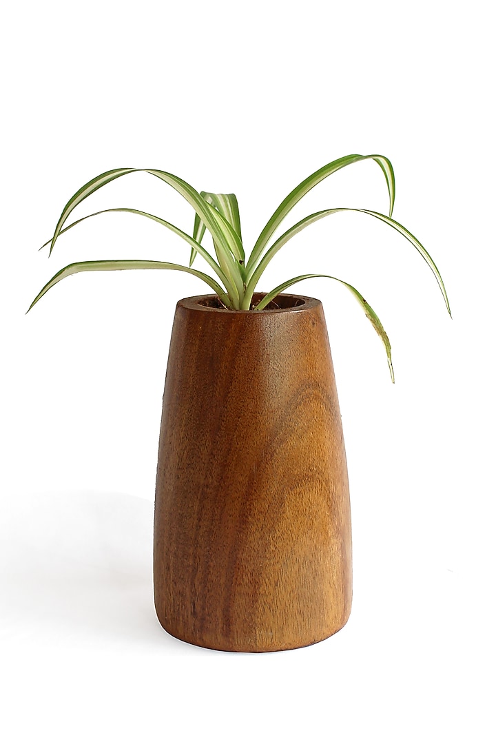 Brown Acacia Wood Planter by Studio Indigene at Pernia's Pop Up Shop